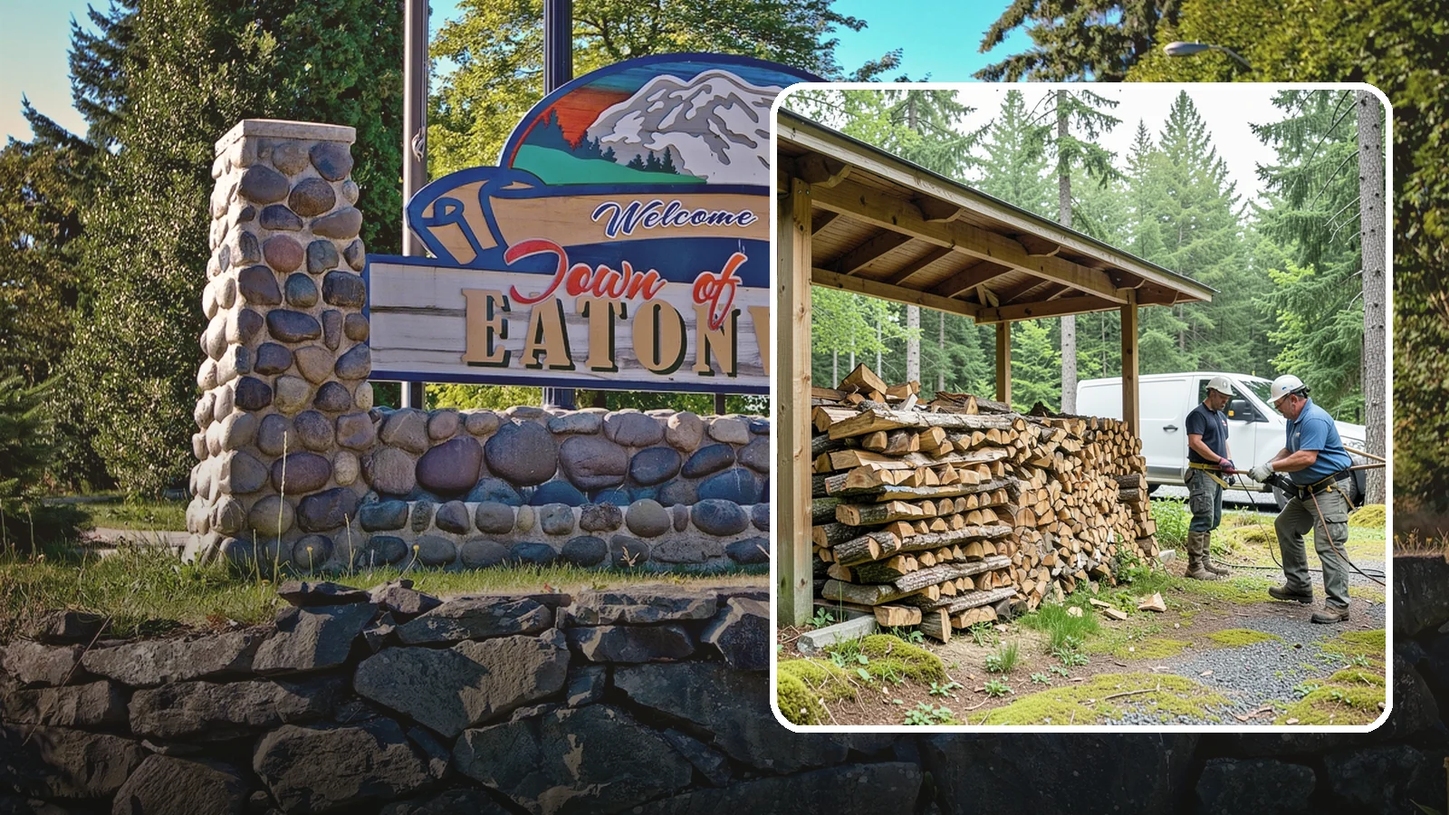 Firewood Stacking Service in Eatonville, Pierce County, WA - Our firewood stacking service neatly and securely stacks your delivered wood so it seasons well and stays easy to access.