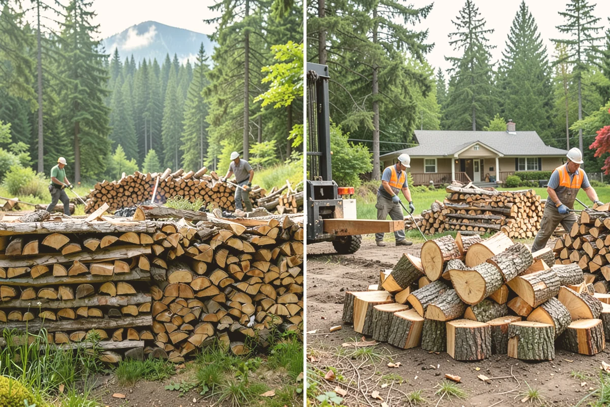 Firewood Stacking Service in Eatonville, Pierce County, WA - Confirm where you want the wood stacked