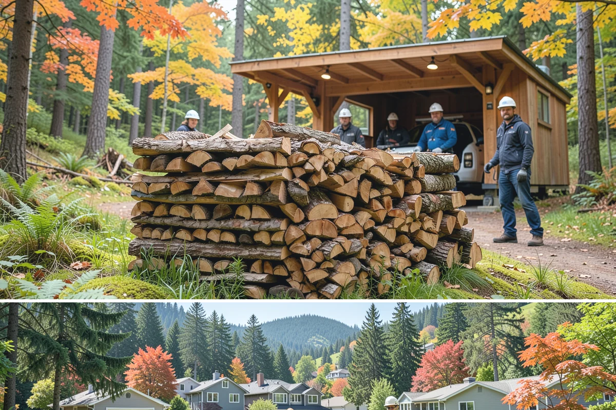 Firewood Stacking Service in Fircrest, Pierce County, WA - Valuable in spring and summer when proper stacking maximizes seasoning before winter.