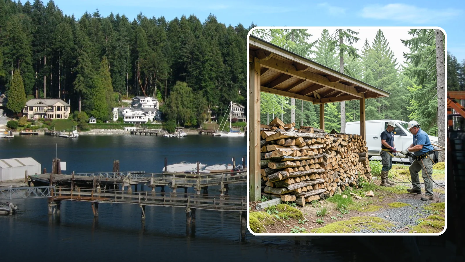 Firewood Stacking Service in Gig Harbor, Pierce County, WA - Our firewood stacking service neatly and securely stacks your delivered wood so it seasons well and stays easy to access.