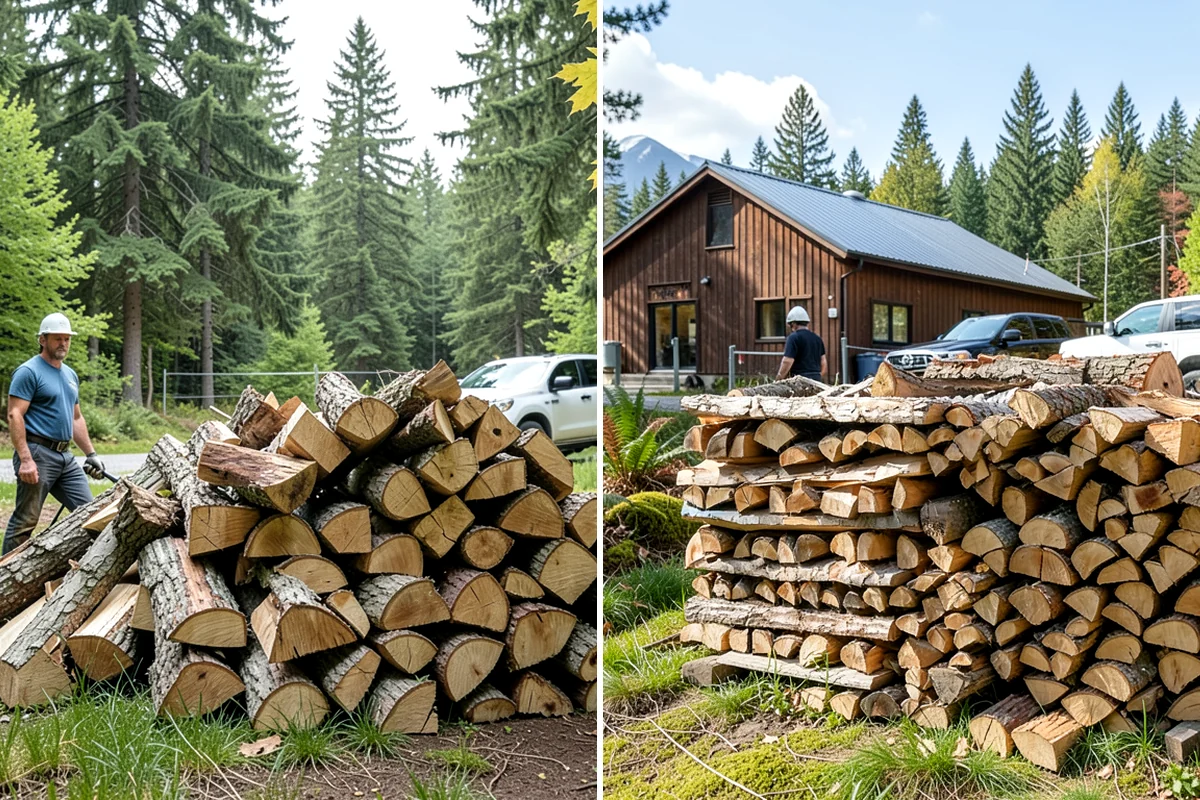Firewood Stacking Service in Gig Harbor, Pierce County, WA - Confirm where you want the wood stacked