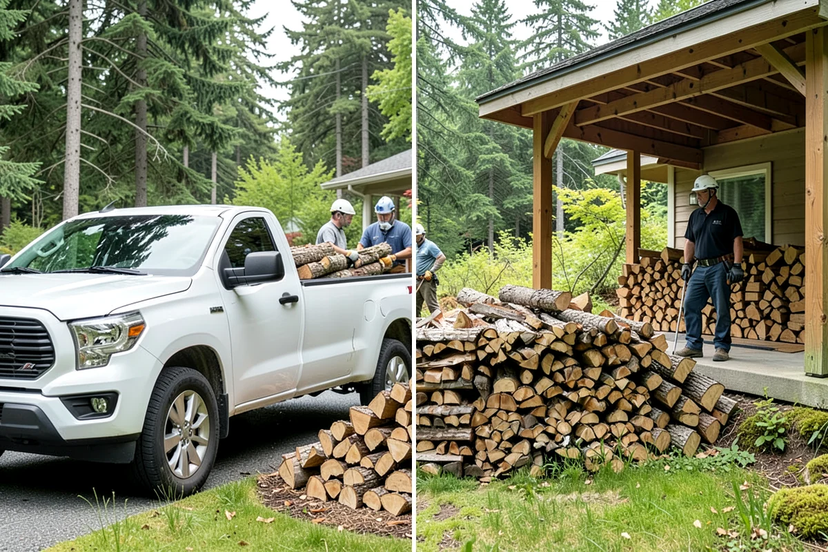 Firewood Stacking Service in Kenmore, King County, WA - Confirm where you want the wood stacked
