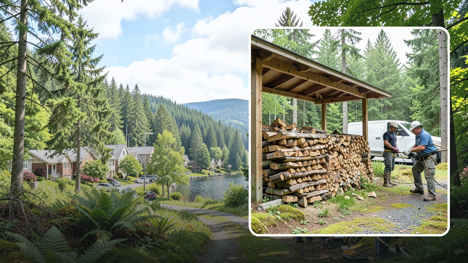 Firewood Stacking Service in Lake Forest Park, King County, WA - Our firewood stacking service neatly and securely stacks your delivered wood so it seasons well and stays easy to access.