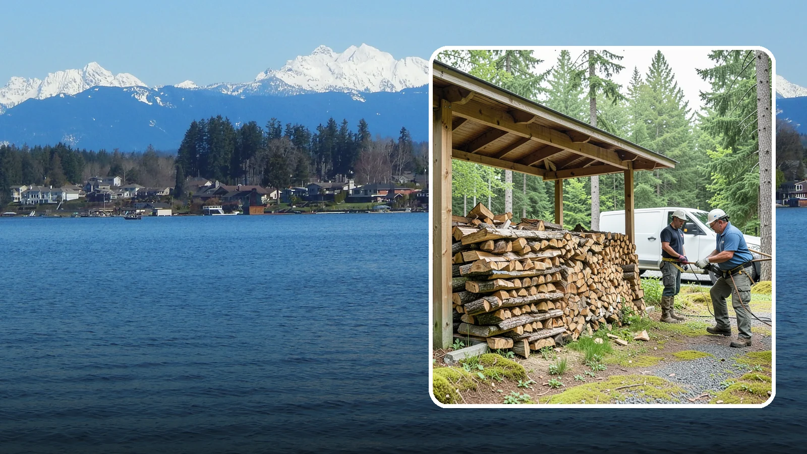 Firewood Stacking Service in Lake Stevens, Snohomish County, WA - Our firewood stacking service neatly and securely stacks your delivered wood so it seasons well and stays easy to access.