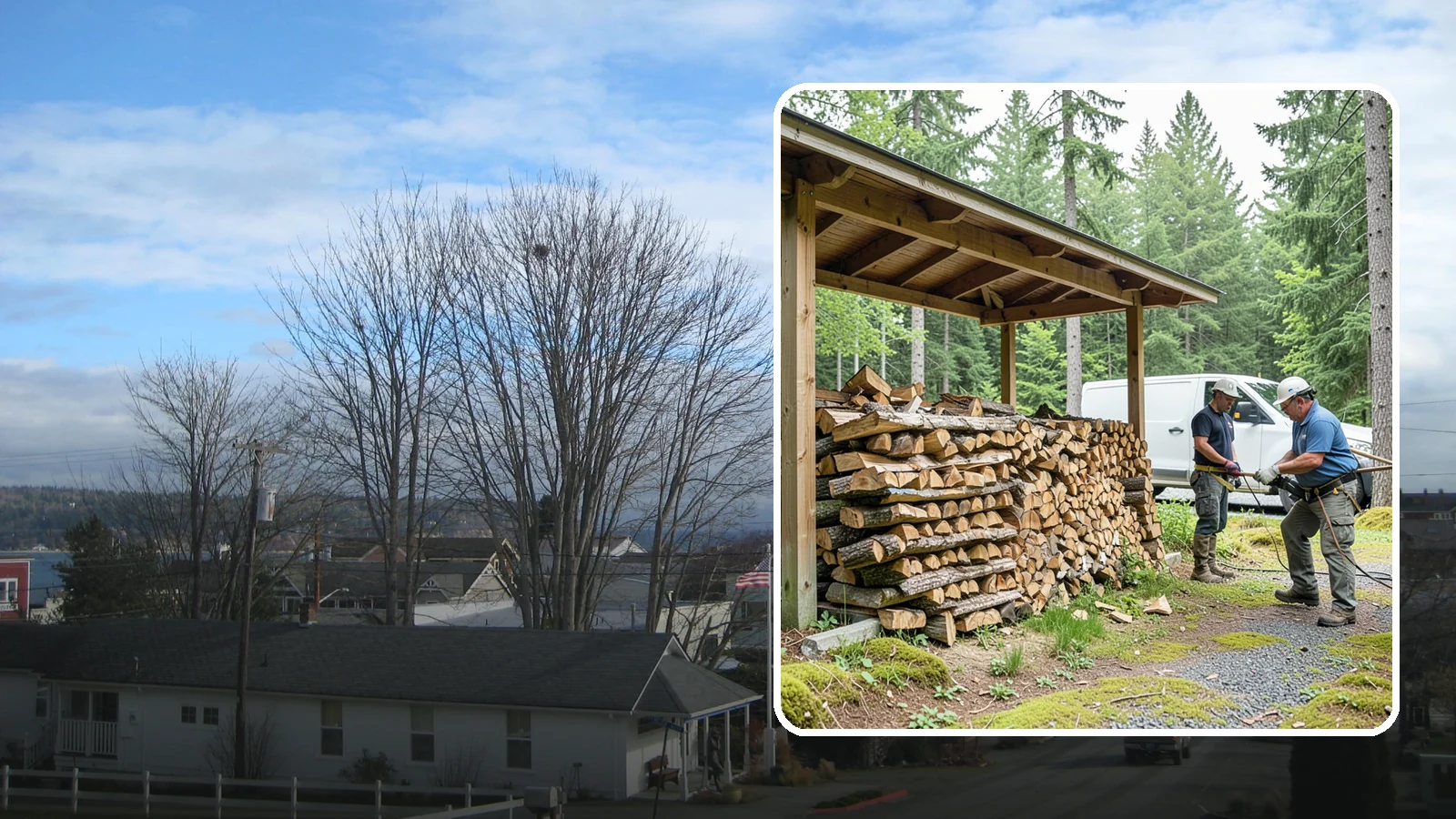 Firewood Stacking Service in Langley, Island County, WA - Our firewood stacking service neatly and securely stacks your delivered wood so it seasons well and stays easy to access.