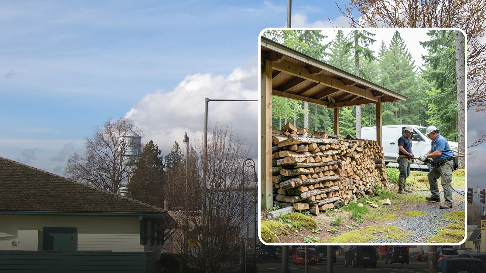Firewood Stacking Service in Marysville, Snohomish County, WA - Our firewood stacking service neatly and securely stacks your delivered wood so it seasons well and stays easy to access.