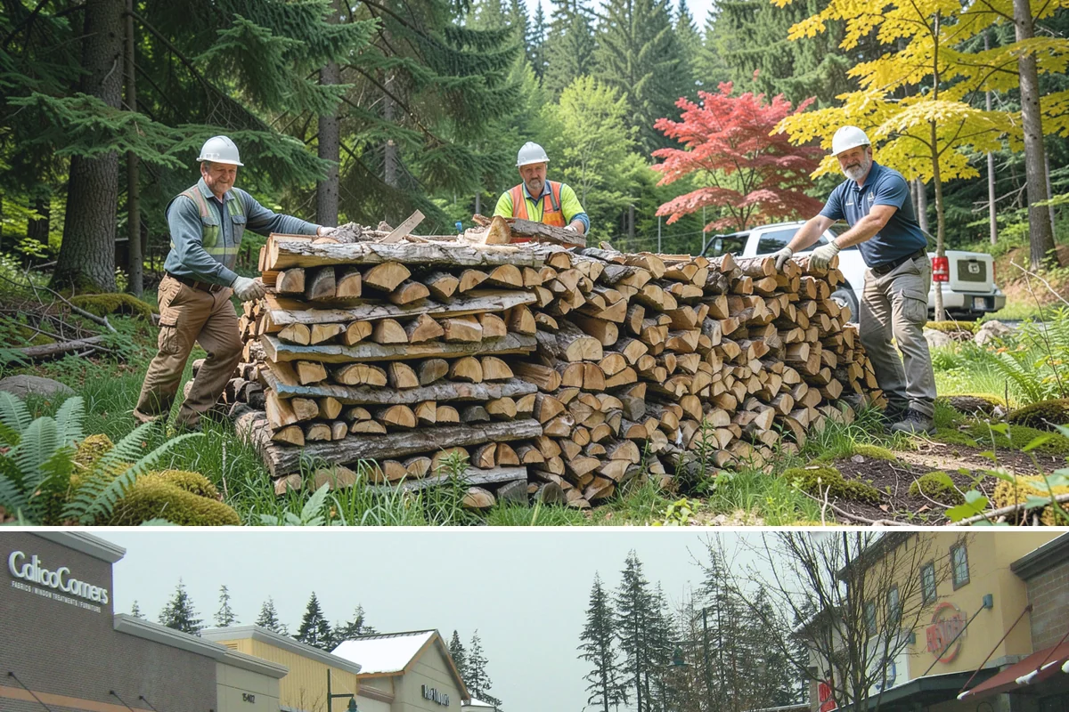 Firewood Stacking Service in Mill Creek, Snohomish County, WA - Valuable in spring and summer when proper stacking maximizes seasoning before winter.