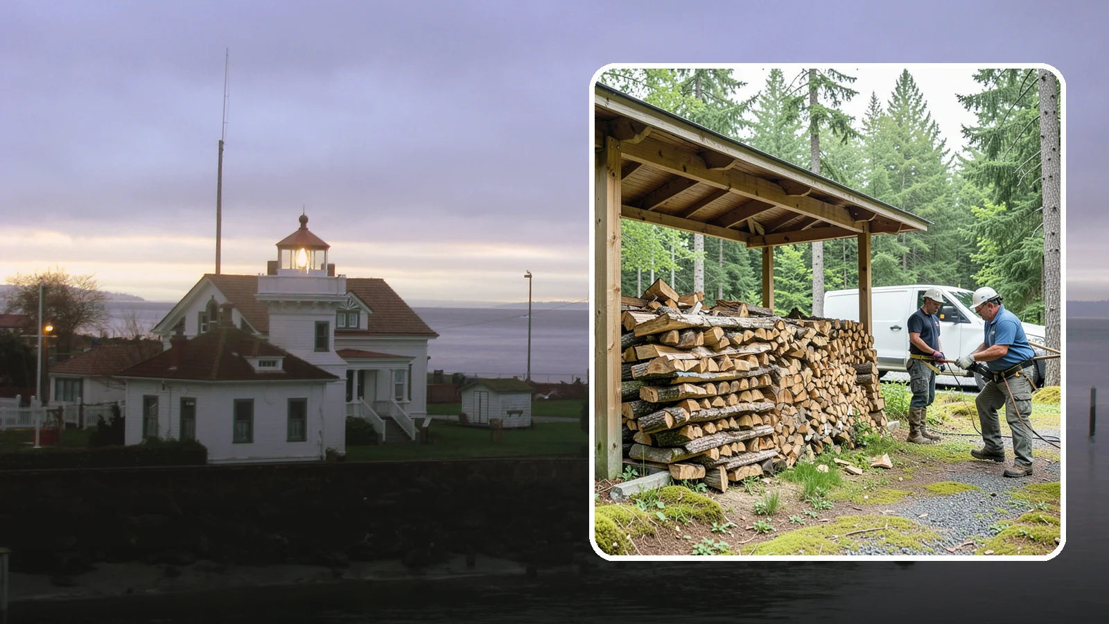 Firewood Stacking Service in Mukilteo, Snohomish County, WA - Our firewood stacking service neatly and securely stacks your delivered wood so it seasons well and stays easy to access.