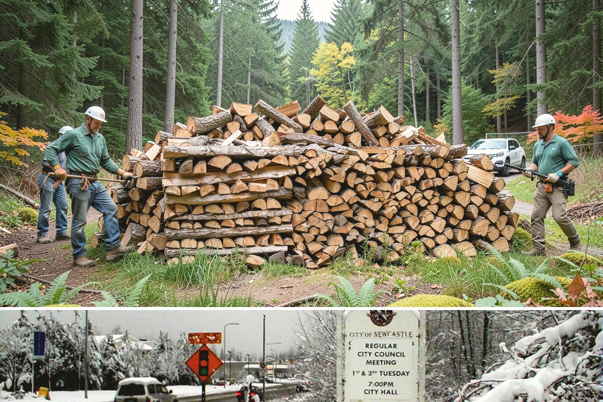 Firewood Stacking Service in Newcastle, King County, WA - Valuable in spring and summer when proper stacking maximizes seasoning before winter.