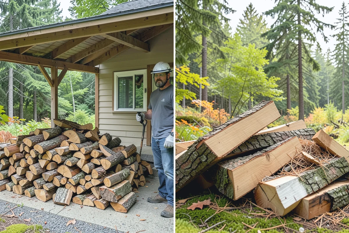 Firewood Stacking Service in Roy, Pierce County, WA - Confirm where you want the wood stacked