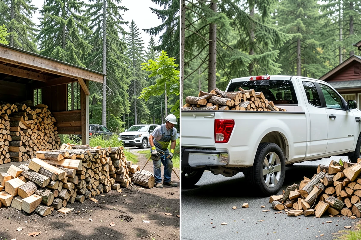 Firewood Stacking Service in SeaTac, WA - Confirm where you want the wood stacked