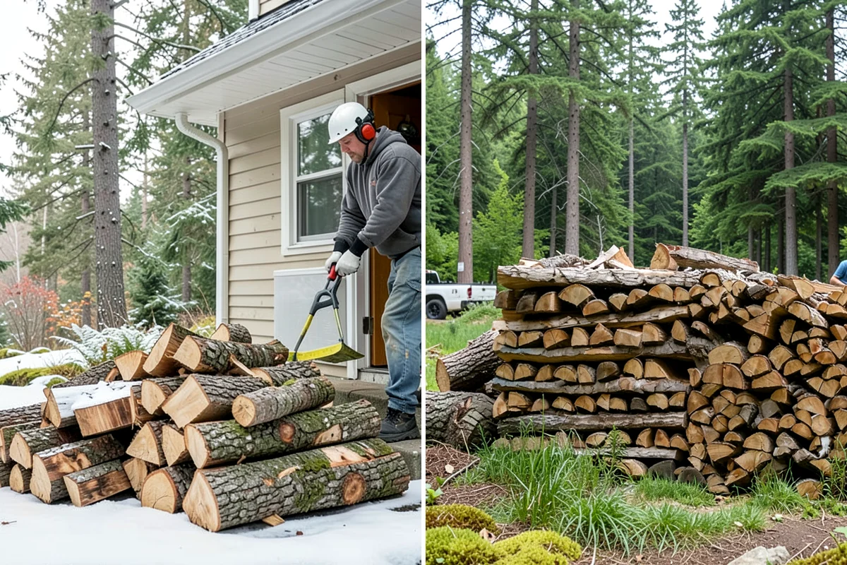 Firewood Stacking Service in Sedro-Woolley, Skagit County, WA - Confirm where you want the wood stacked