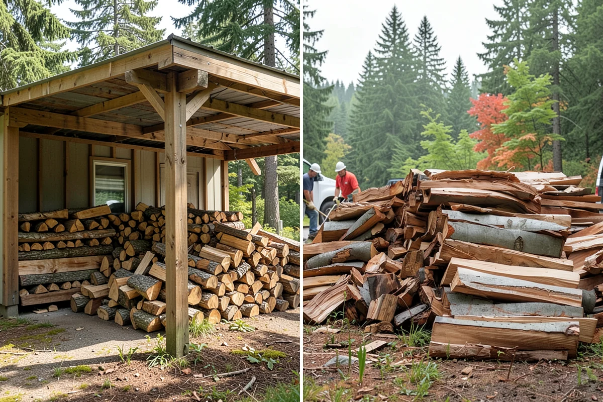 Firewood Stacking Service in Snoqualmie, King County, WA - Confirm where you want the wood stacked