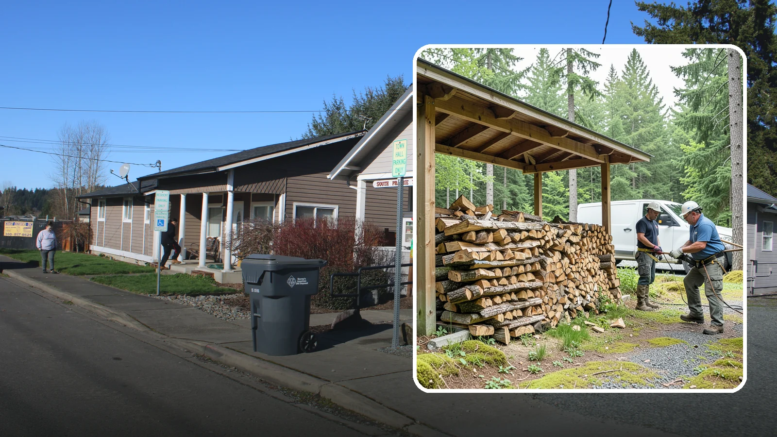 Firewood Stacking Service in South Prairie, Pierce County, WA - Our firewood stacking service neatly and securely stacks your delivered wood so it seasons well and stays easy to access.