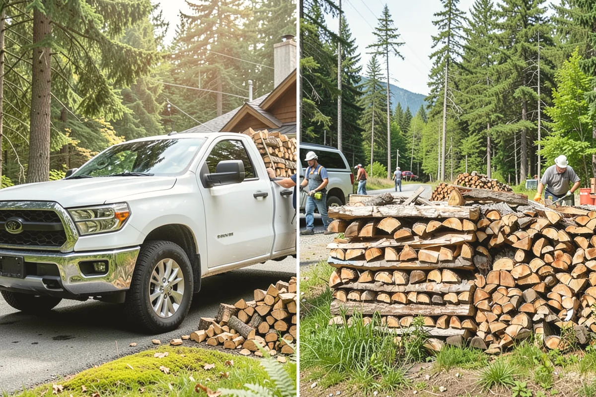 Firewood Stacking Service in Steilacoom, Pierce County, WA - Confirm where you want the wood stacked