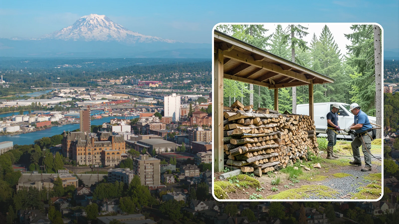 Firewood Stacking Service in Tacoma, Pierce County, WA - Our firewood stacking service neatly and securely stacks your delivered wood so it seasons well and stays easy to access.