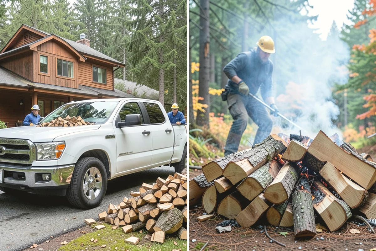 Firewood Stacking Service in Tacoma, Pierce County, WA - Confirm where you want the wood stacked