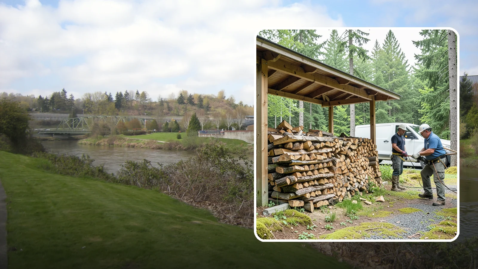 Firewood Stacking Service in Tukwila, King County, WA - Our firewood stacking service neatly and securely stacks your delivered wood so it seasons well and stays easy to access.