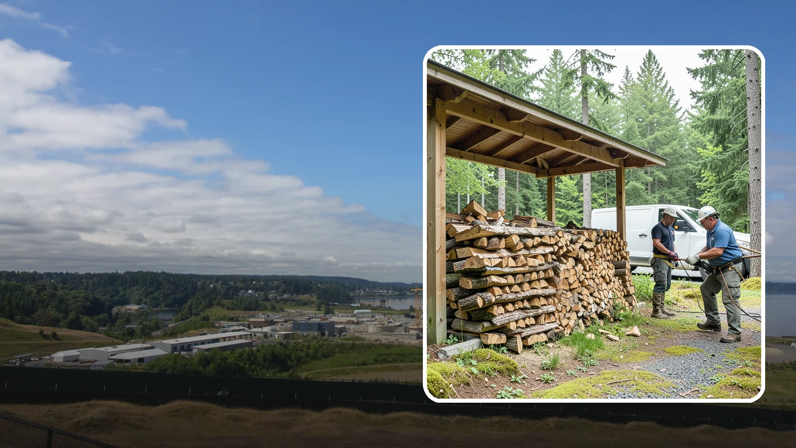 Firewood Stacking Service in University Place, Pierce County, WA - Our firewood stacking service neatly and securely stacks your delivered wood so it seasons well and stays easy to access.