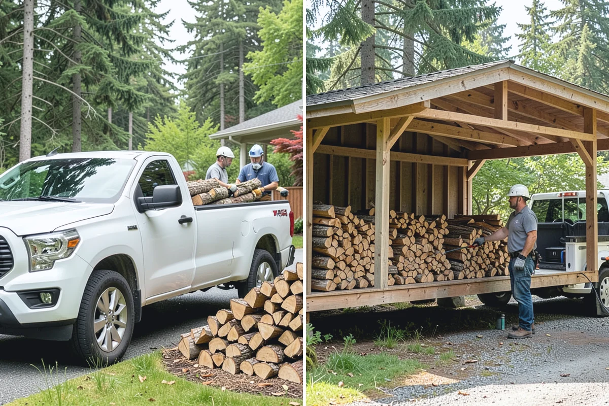 Firewood Stacking Service in Wilkeson, Pierce County, WA - Confirm where you want the wood stacked