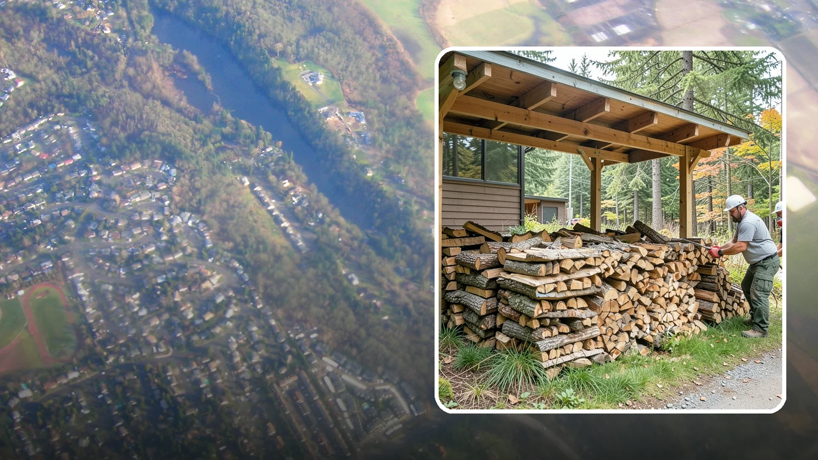 Firewood Stacking in Algona, King County, WA - We neatly stack your delivered firewood wherever you want it, so it dries better, stores tidy, and is ready to grab.