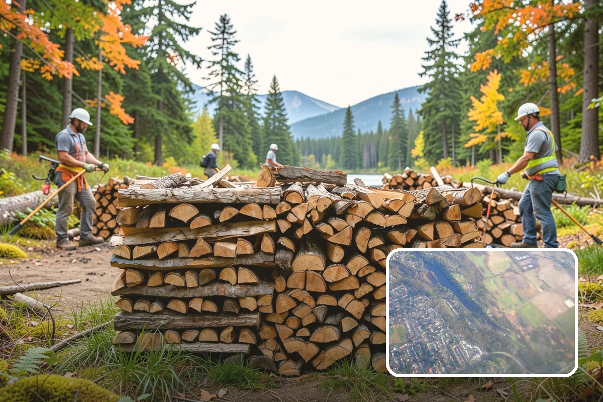 Firewood Stacking in Algona, King County, WA - Saves you the labor of stacking a heavy load