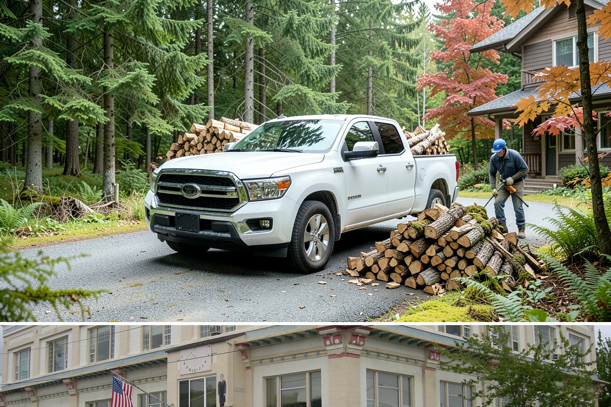 Firewood Stacking in Anacortes, Skagit County, WA - Add stacking to a fall delivery so your season's wood is organized and airing out before winter.