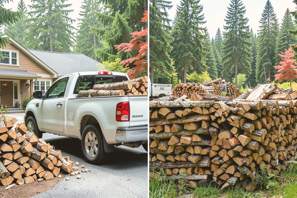 Firewood Stacking in Bellevue, King County, WA - We deliver your measured, seasoned order