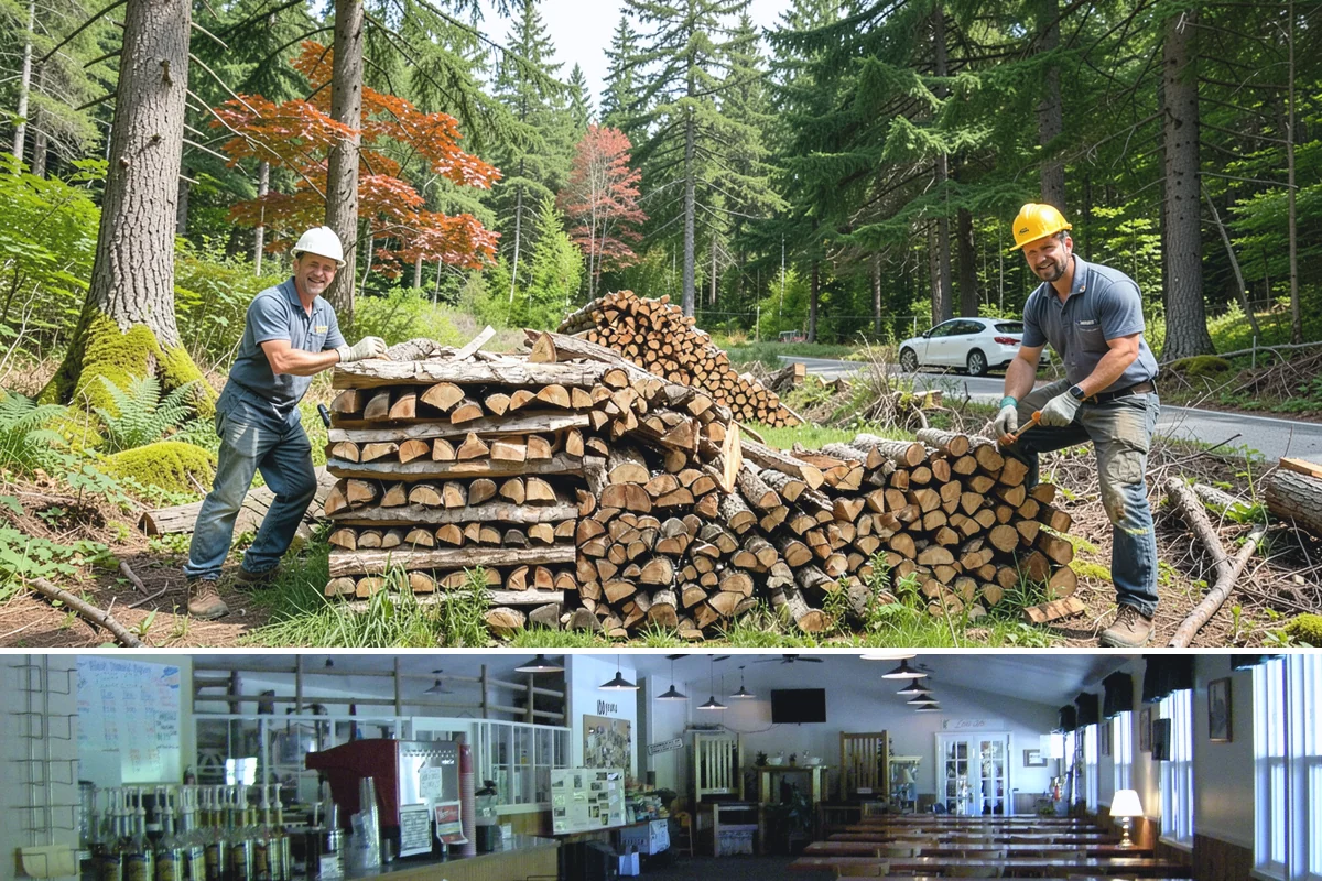 Firewood Stacking in Black Diamond, King County, WA - Add stacking to a fall delivery so your season's wood is organized and airing out before winter.