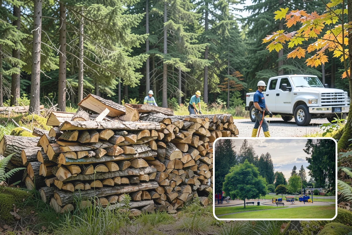Firewood Stacking in Bonney Lake, Pierce County, WA - Saves you the labor of stacking a heavy load