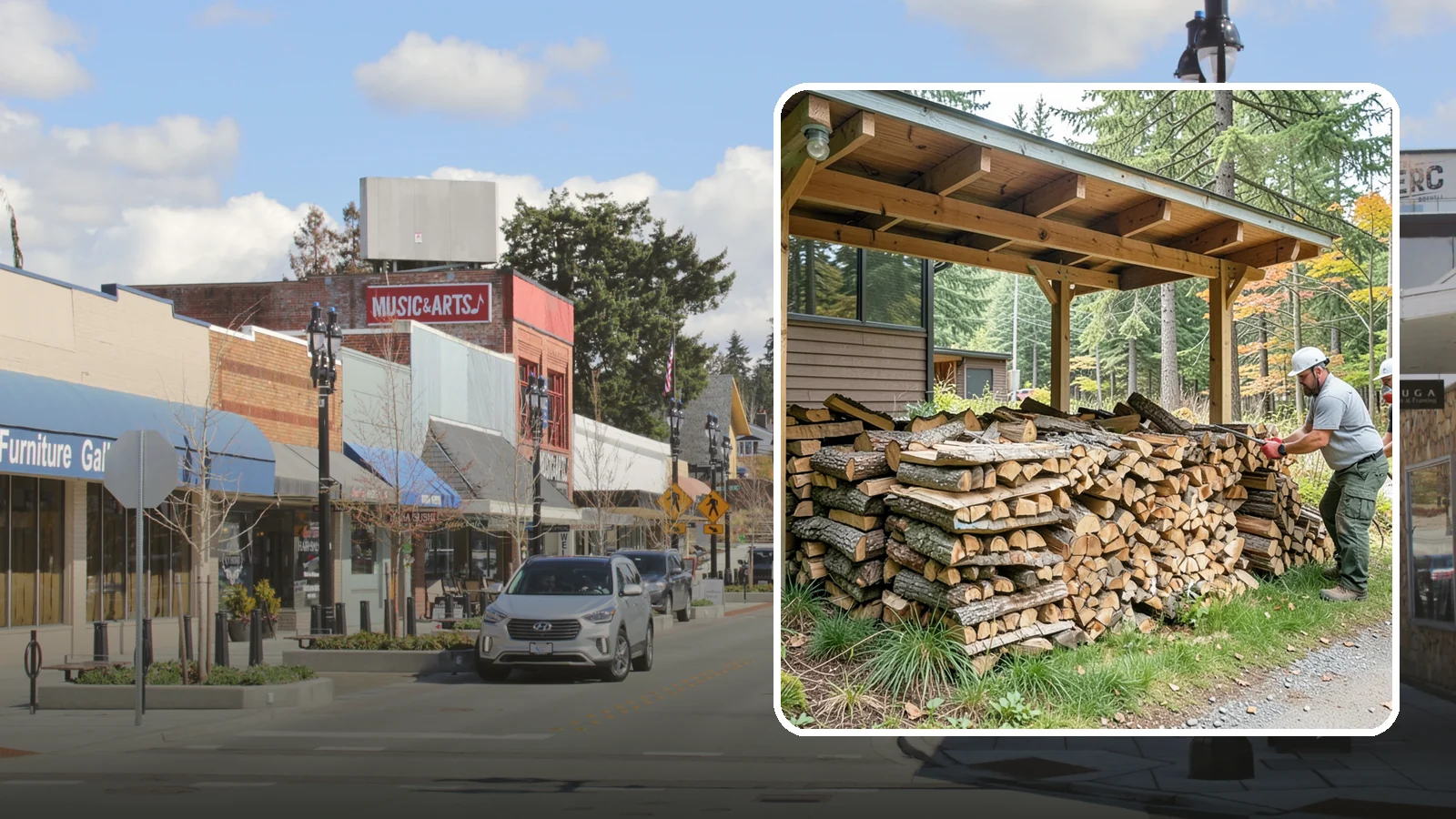 Firewood Stacking in Bothell, King County, WA - We neatly stack your delivered firewood wherever you want it, so it dries better, stores tidy, and is ready to grab.