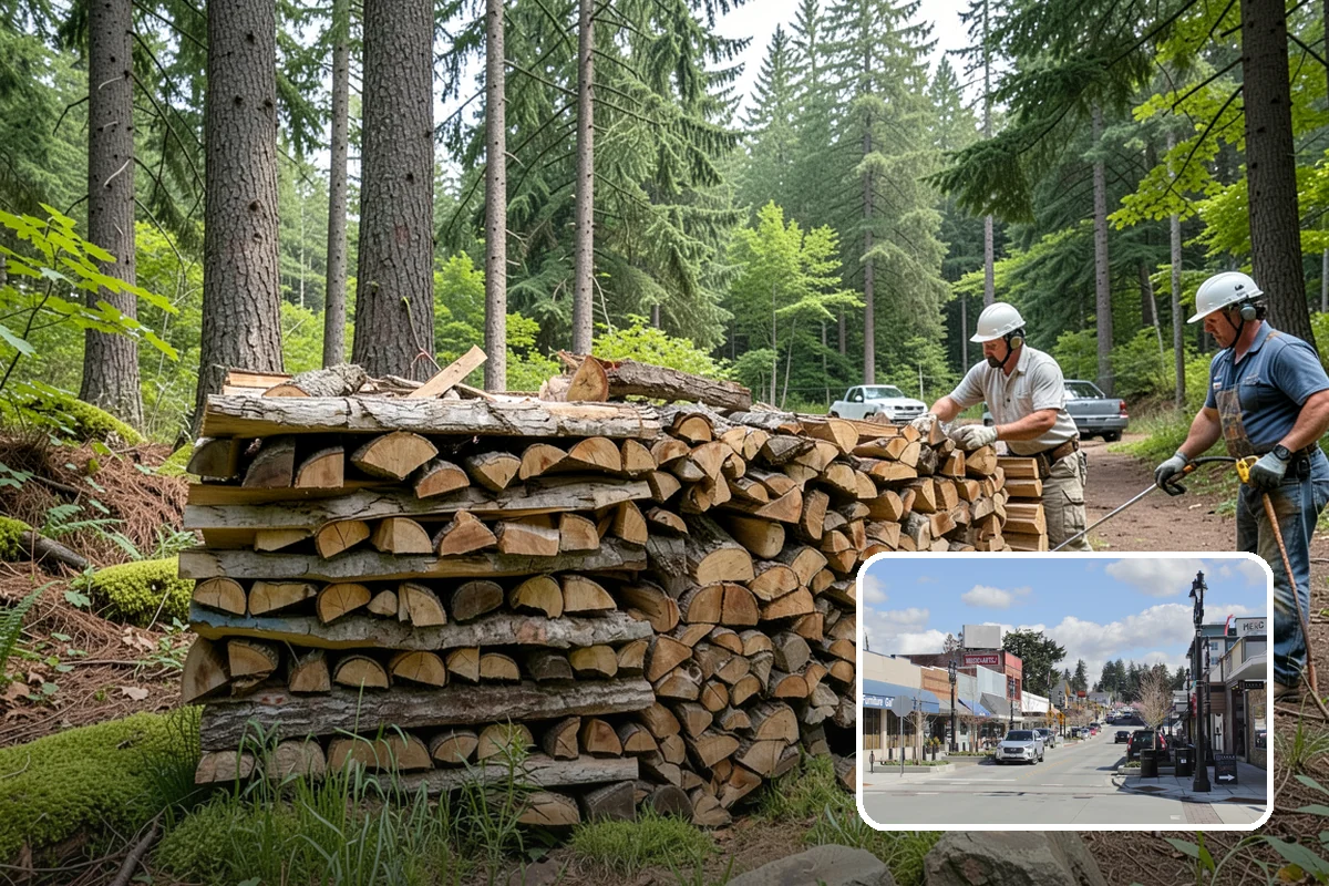 Firewood Stacking in Bothell, King County, WA - Saves you the labor of stacking a heavy load