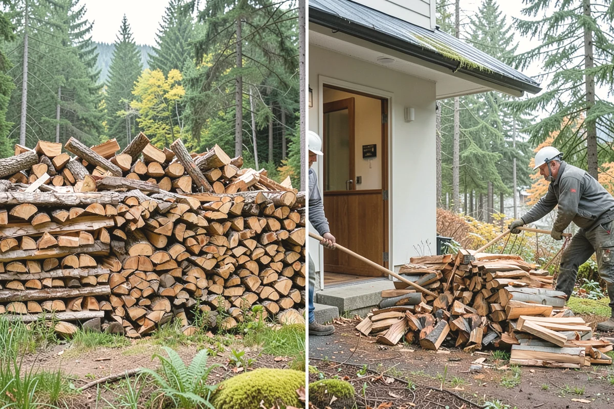 Firewood Stacking in Burien, King County, WA - We deliver your measured, seasoned order