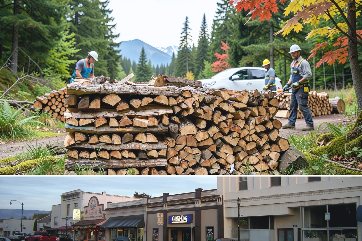 Firewood Stacking in Burlington, Skagit County, WA - Add stacking to a fall delivery so your season's wood is organized and airing out before winter.