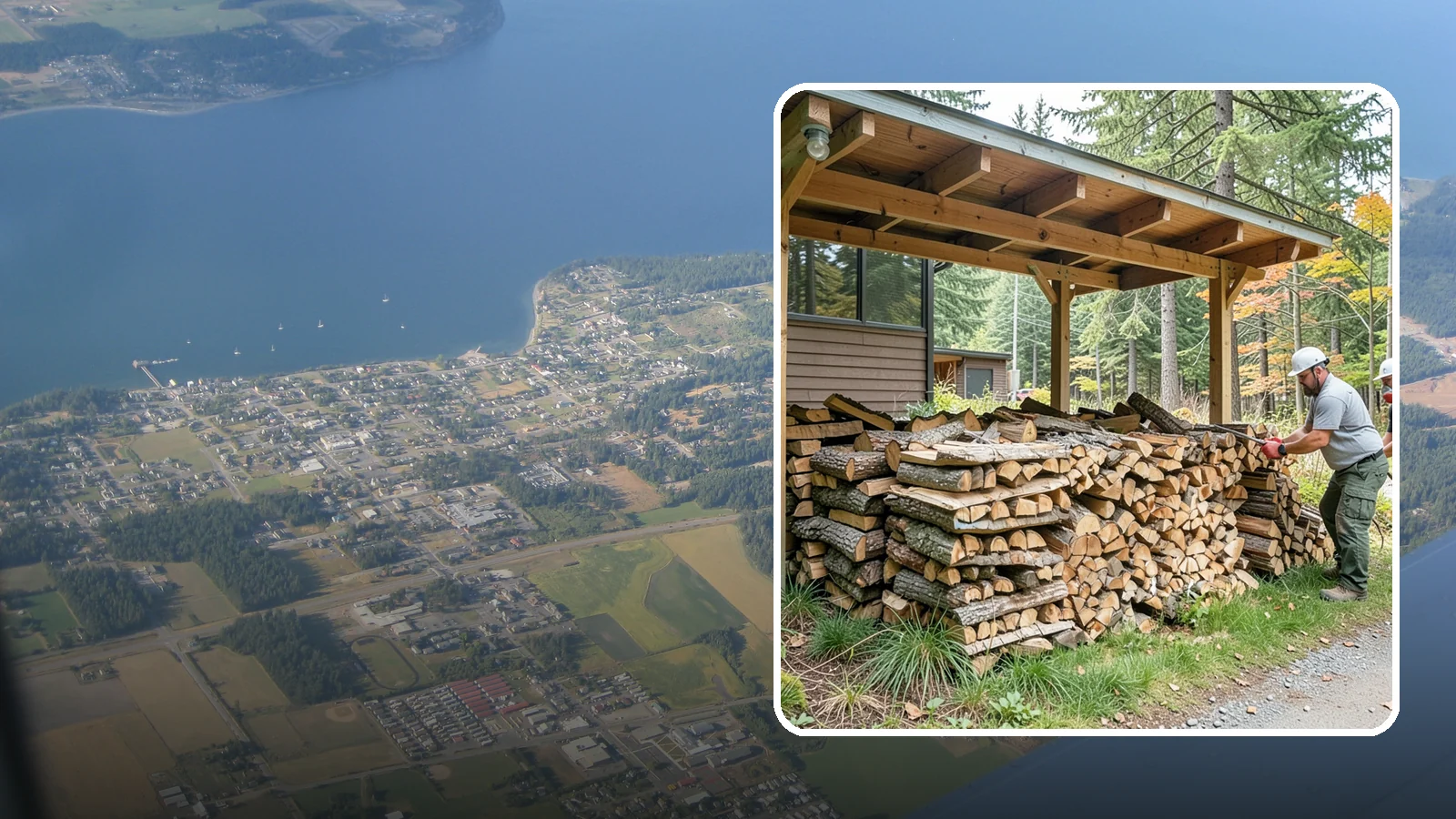Firewood Stacking in Coupeville, Island County, WA - We neatly stack your delivered firewood wherever you want it, so it dries better, stores tidy, and is ready to grab.