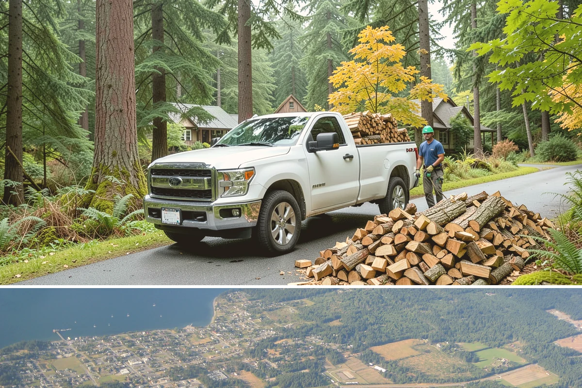 Firewood Stacking in Coupeville, Island County, WA - Add stacking to a fall delivery so your season's wood is organized and airing out before winter.
