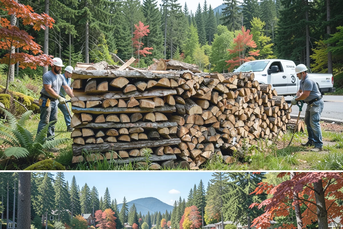 Firewood Stacking in Covington, King County, WA - Add stacking to a fall delivery so your season's wood is organized and airing out before winter.