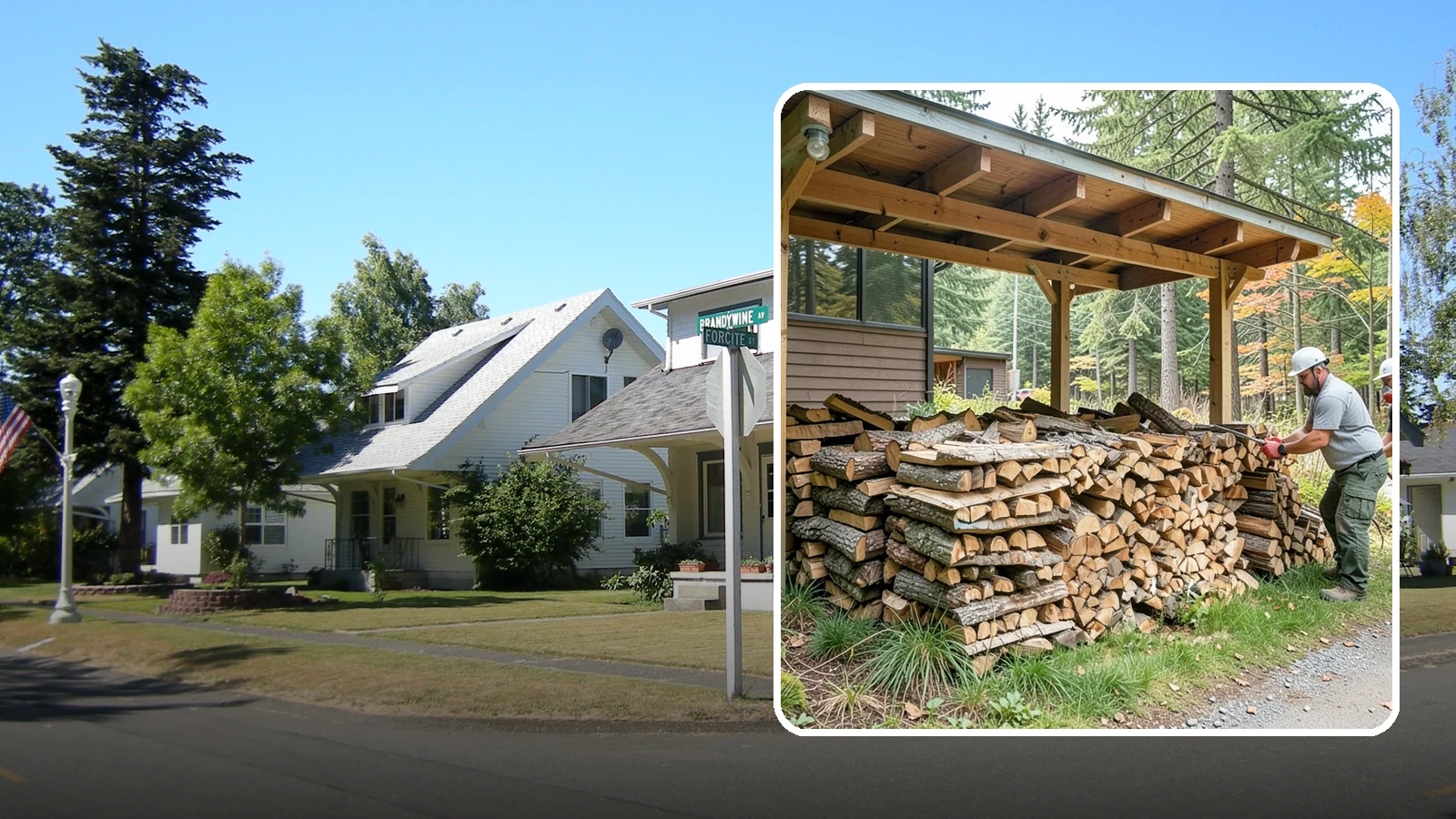 Firewood Stacking in DuPont, Pierce County, WA - We neatly stack your delivered firewood wherever you want it, so it dries better, stores tidy, and is ready to grab.
