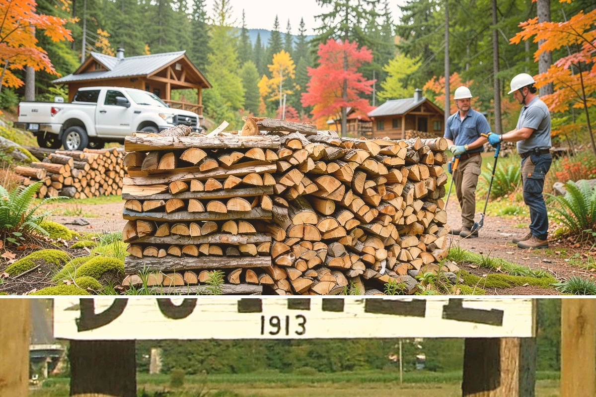 Firewood Stacking in Duvall, King County, WA - Add stacking to a fall delivery so your season's wood is organized and airing out before winter.