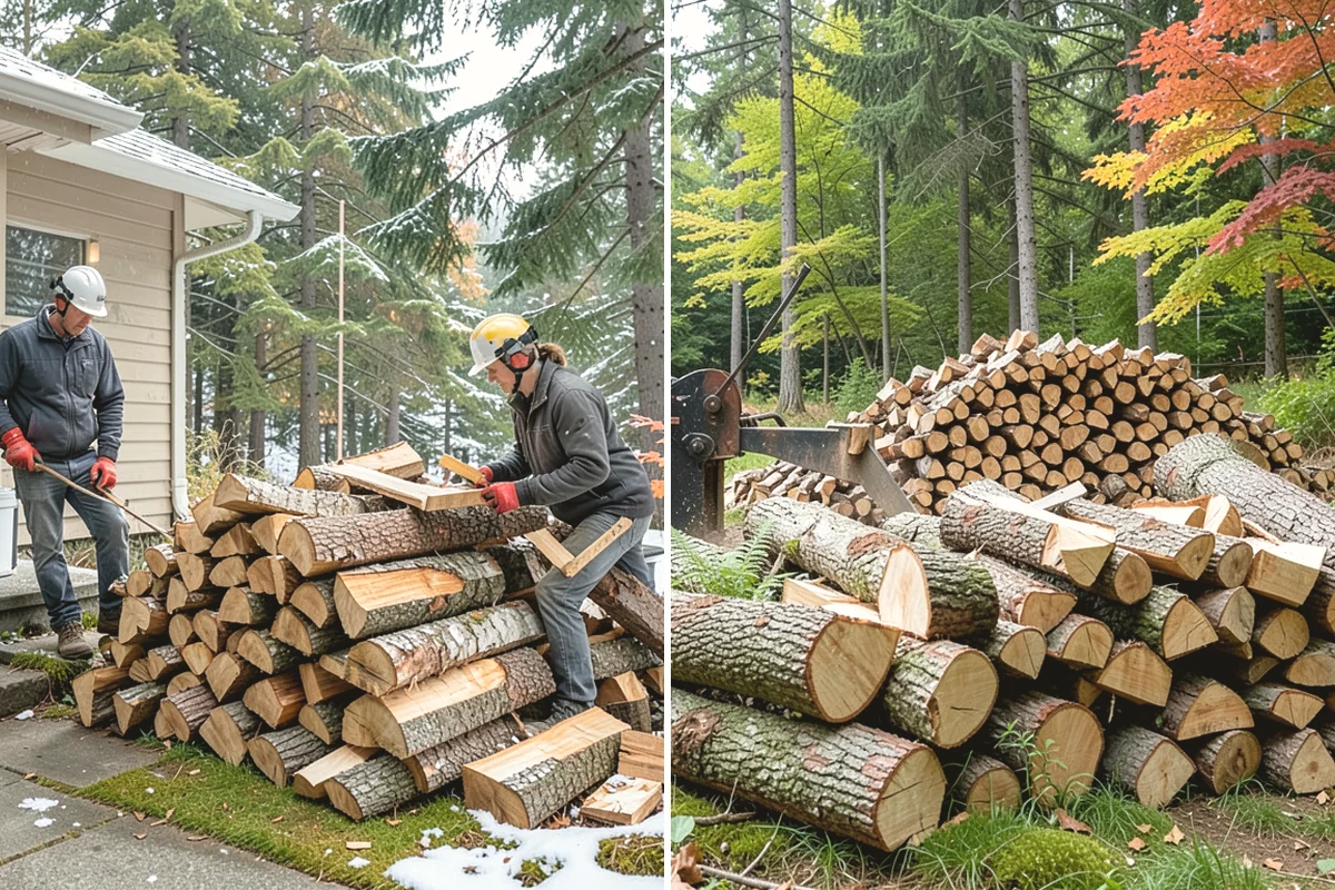 Firewood Stacking in Edgewood, Pierce County, WA - We deliver your measured, seasoned order