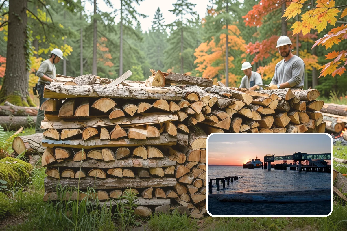 Firewood Stacking in Edmonds, Snohomish County, WA - Saves you the labor of stacking a heavy load