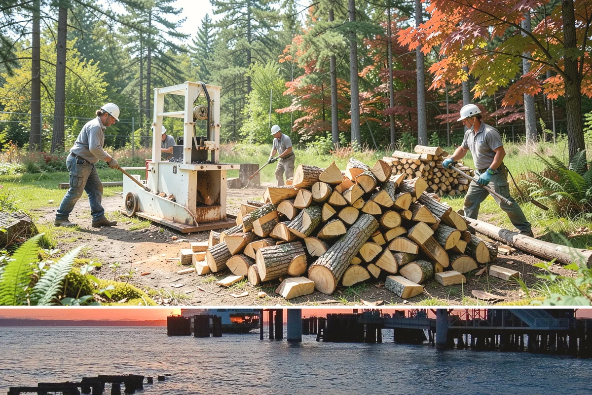 Firewood Stacking in Edmonds, Snohomish County, WA - Add stacking to a fall delivery so your season's wood is organized and airing out before winter.