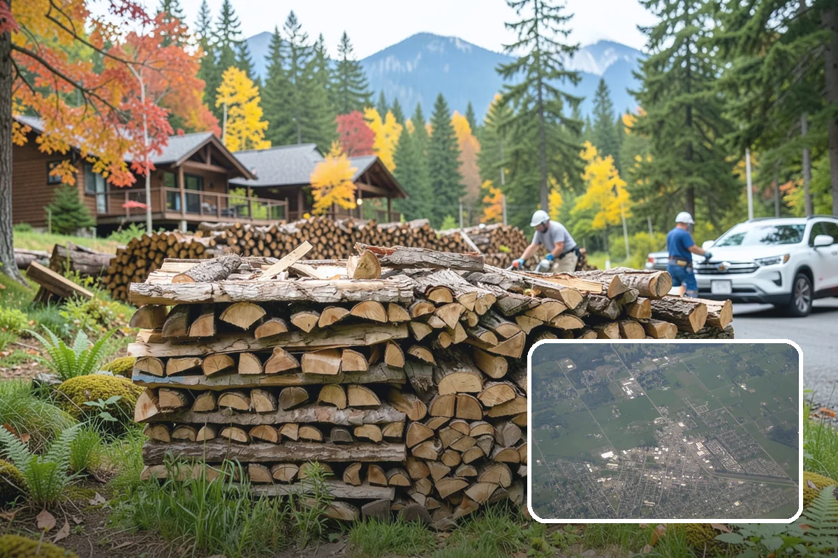 Firewood Stacking in Enumclaw, King County, WA - Saves you the labor of stacking a heavy load
