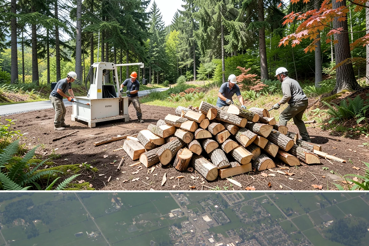 Firewood Stacking in Enumclaw, King County, WA - Add stacking to a fall delivery so your season's wood is organized and airing out before winter.