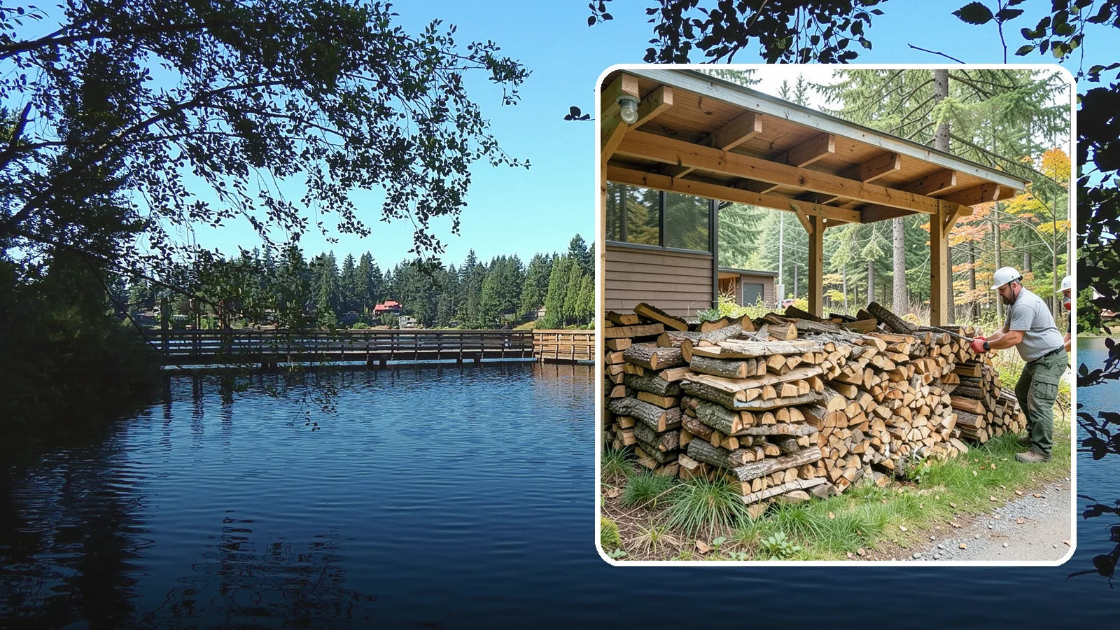 Firewood Stacking in Federal Way, King County, WA - We neatly stack your delivered firewood wherever you want it, so it dries better, stores tidy, and is ready to grab.
