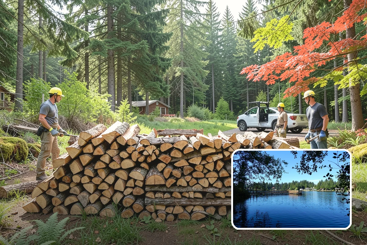 Firewood Stacking in Federal Way, King County, WA - Saves you the labor of stacking a heavy load