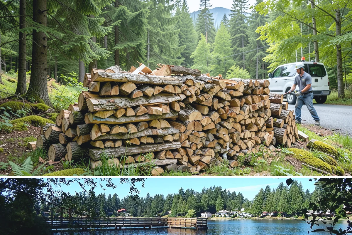 Firewood Stacking in Federal Way, King County, WA - Add stacking to a fall delivery so your season's wood is organized and airing out before winter.