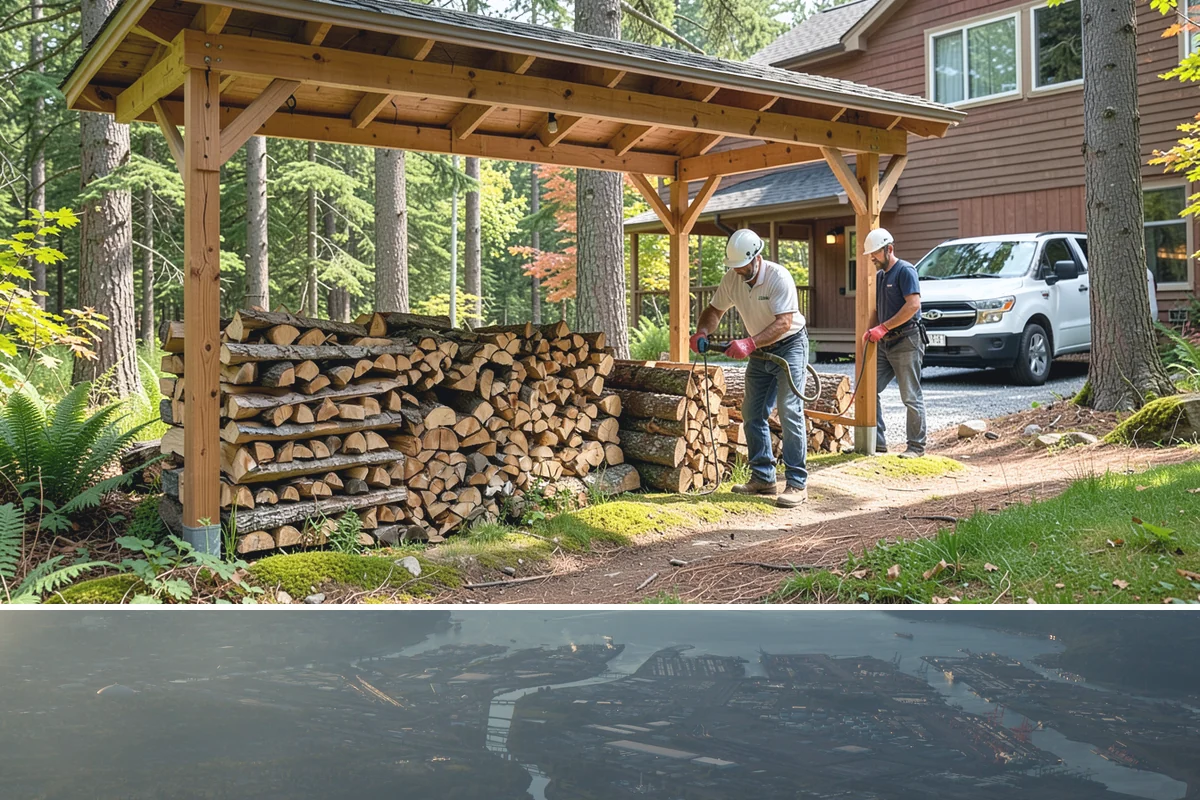 Firewood Stacking in Fife, Pierce County, WA - Add stacking to a fall delivery so your season's wood is organized and airing out before winter.