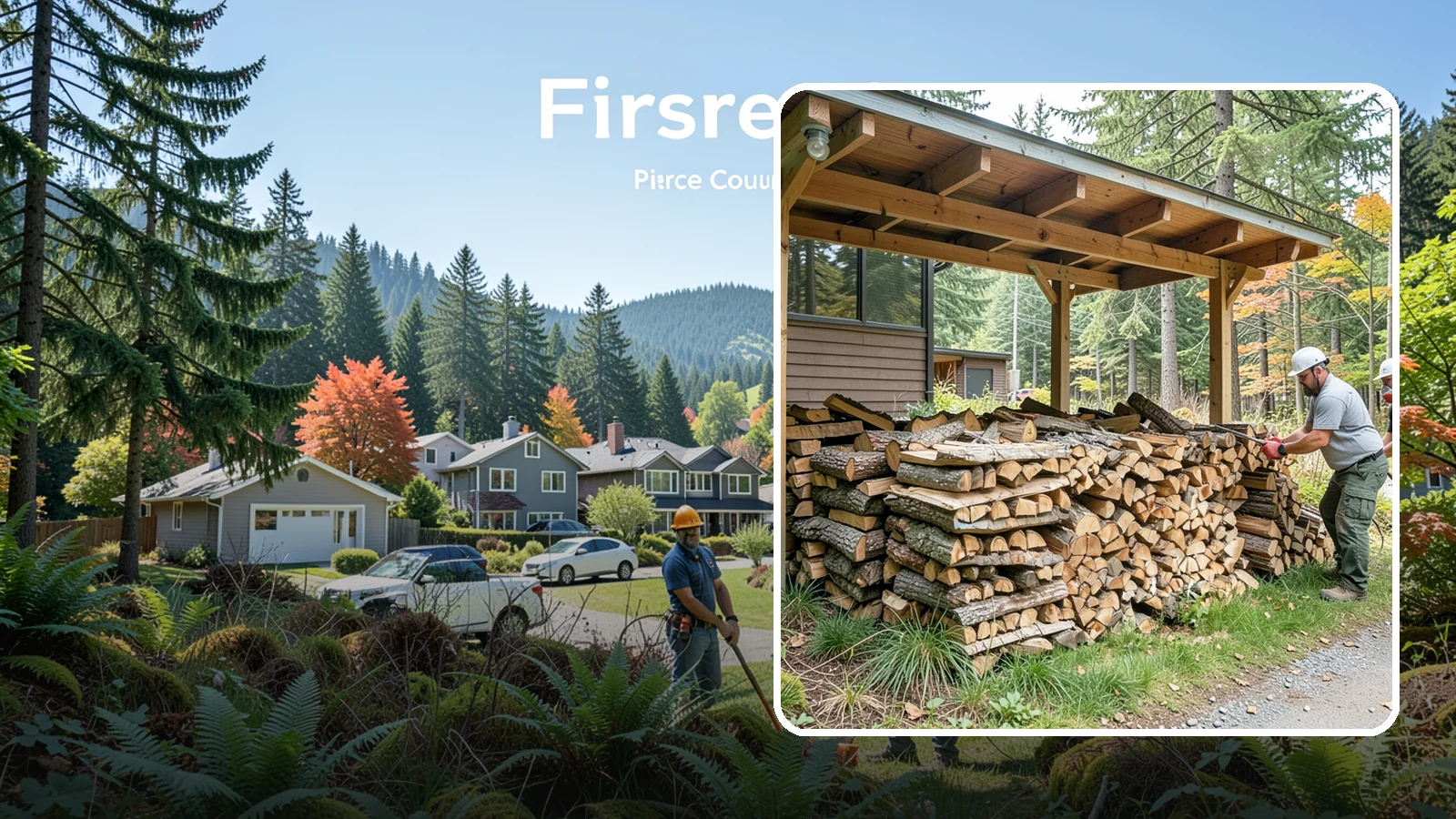 Firewood Stacking in Fircrest, Pierce County, WA - We neatly stack your delivered firewood wherever you want it, so it dries better, stores tidy, and is ready to grab.