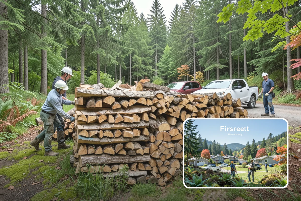 Firewood Stacking in Fircrest, Pierce County, WA - Saves you the labor of stacking a heavy load